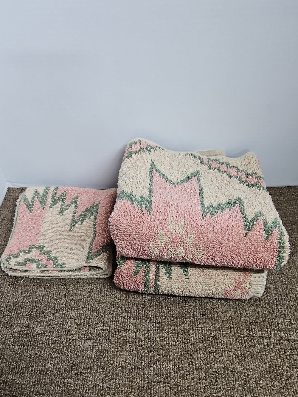 Vintage USA Ralph Lauren 100% Cotton 2 Hand Towels & 1 Wash Cloth Set
